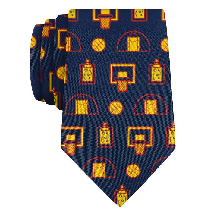 Backcourt Basketball Necktie 1 Rolled - Knotty Tie Co.