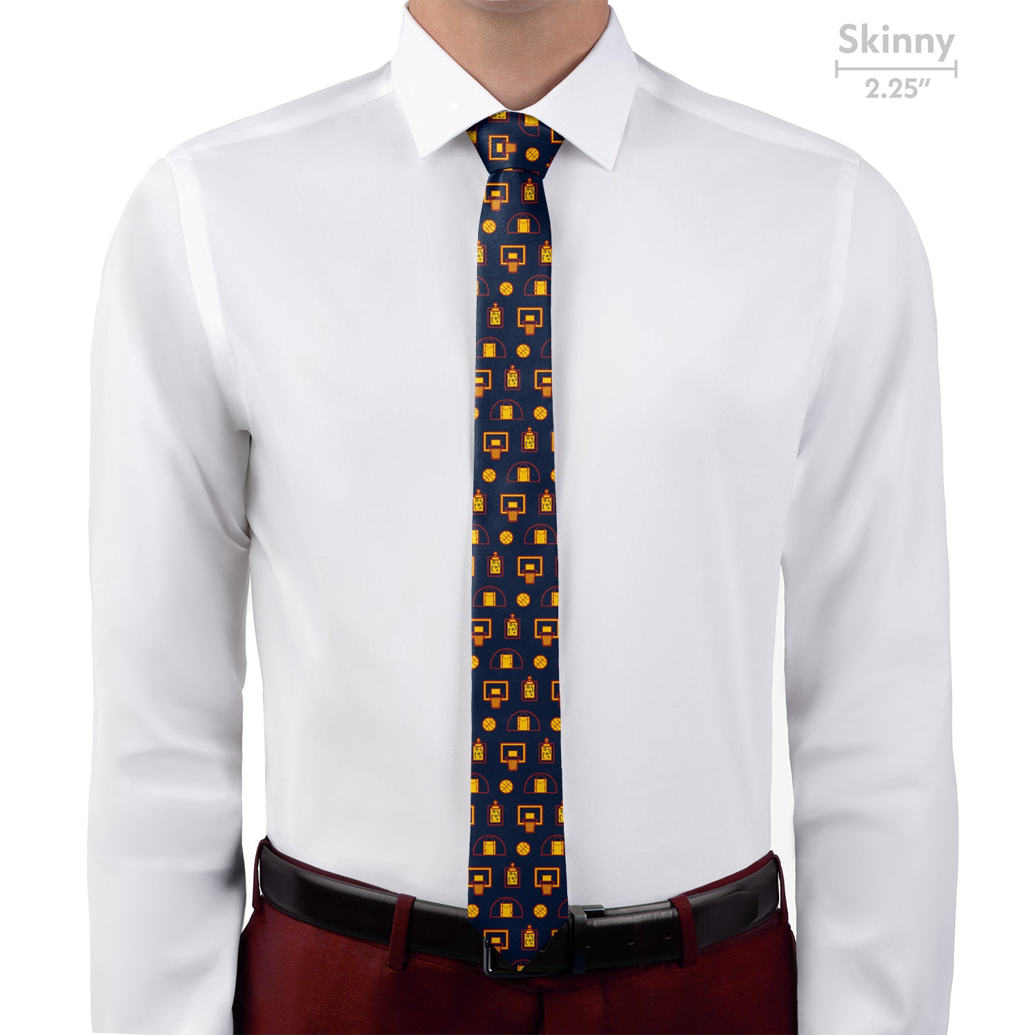 Backcourt Basketball Necktie 6 Skinny - Knotty Tie Co.