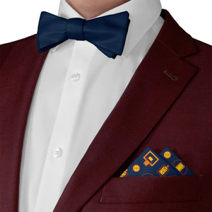 Backcourt Basketball Pocket Square 3 Matching Bow Tie - Knotty Tie Co.