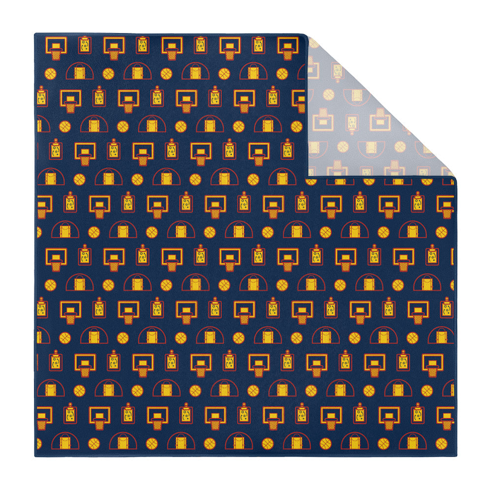 Backcourt Basketball Pocket Square 7 Printed - Knotty Tie Co.