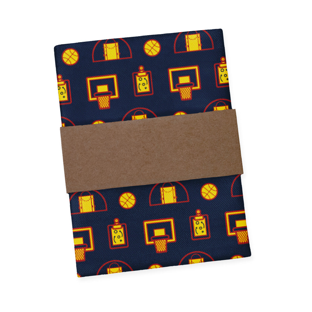 Backcourt Basketball Pocket Square 8 Packaging - Knotty Tie Co.