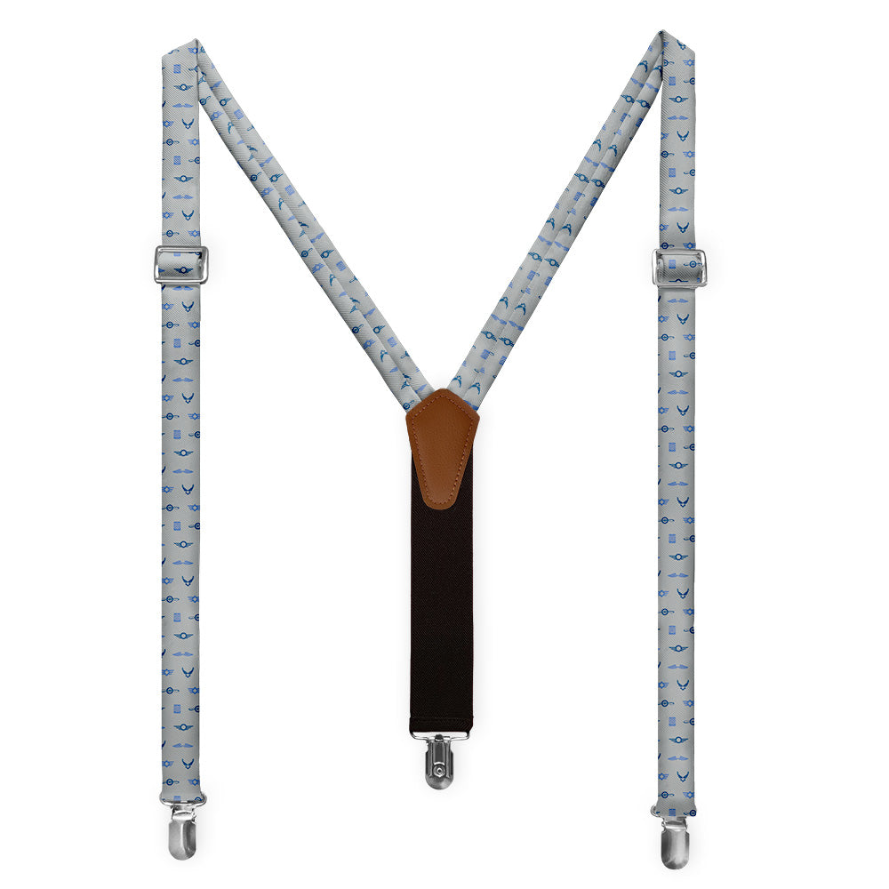 Badge of Honor Suspenders - Full Front View - Knotty Tie Co.