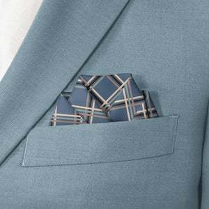 Baker Plaid Pocket Square - Scalloped Fold - Knotty Tie Co.