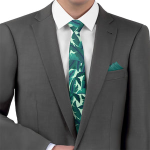 Banana Leaves Necktie - Matching Pocket Square - Knotty Tie Co.