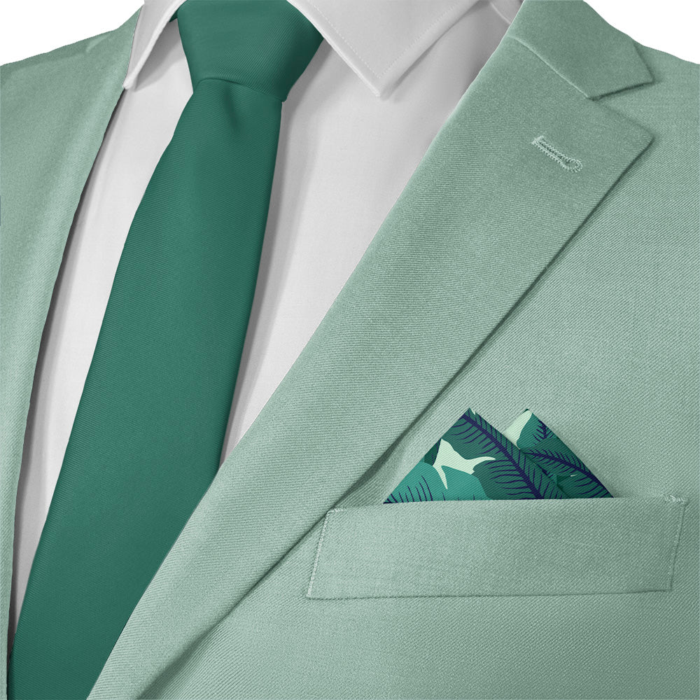 Banana Leaves Pocket Square - Matching Necktie- Knotty Tie Co.