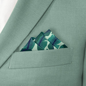 Banana Leaves Pocket Square - Stairs Fold - Knotty Tie Co.