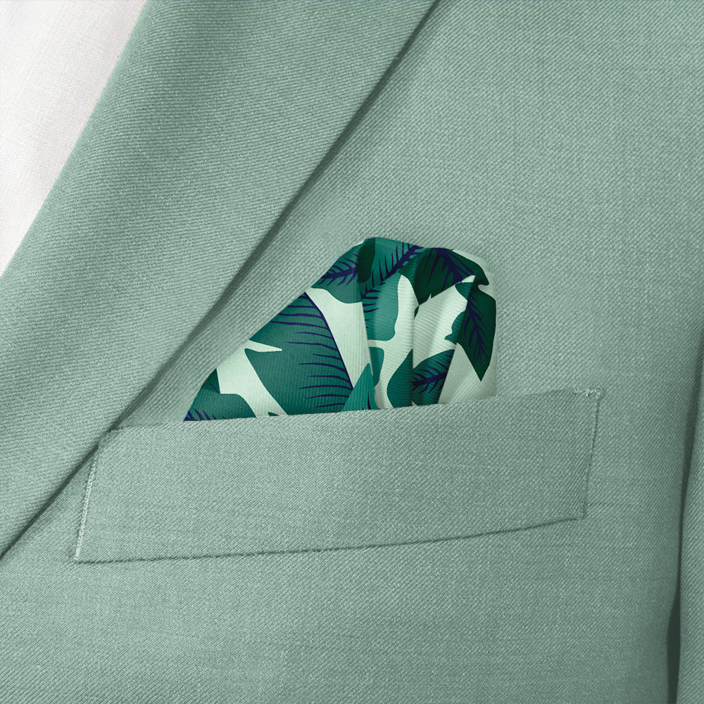 Banana Leaves Pocket Square - Wave Fold - Knotty Tie Co.