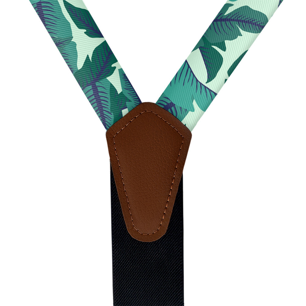 Banana Leaves Suspenders - Vegan Leather Y-Back - Knotty Tie Co.