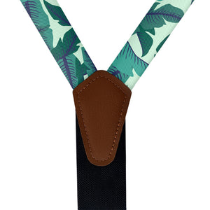 Banana Leaves Suspenders - Vegan Leather Y-Back - Knotty Tie Co.