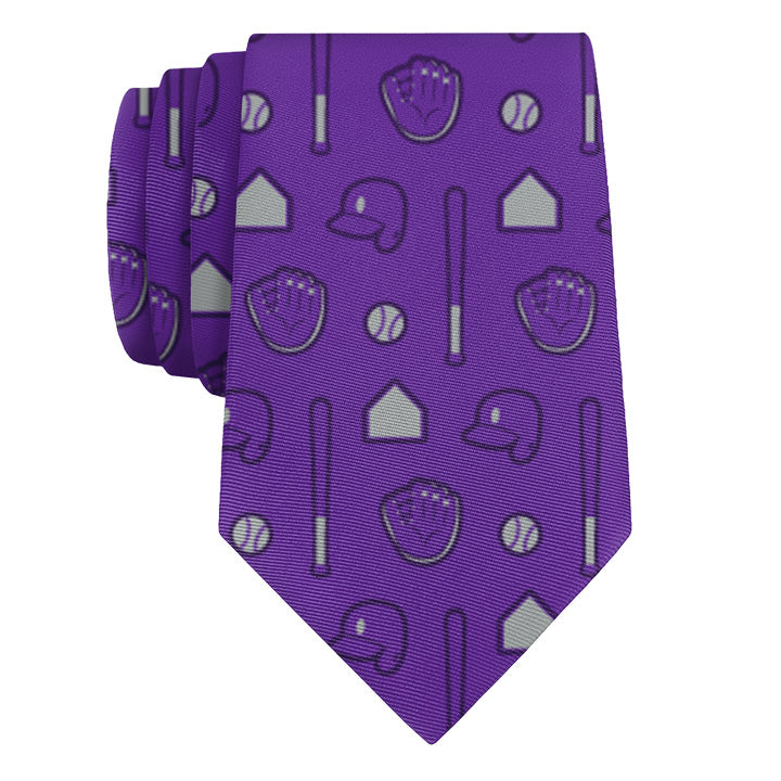 Bases Loaded Baseball Necktie 1 Rolled - Knotty Tie Co.