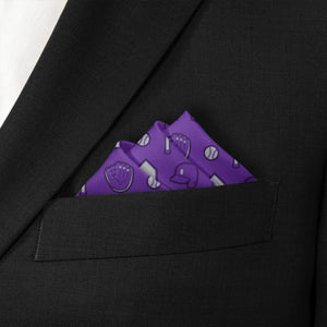 Bases Loaded Baseball Pocket Square 4 Stairs Fold - Knotty Tie Co.