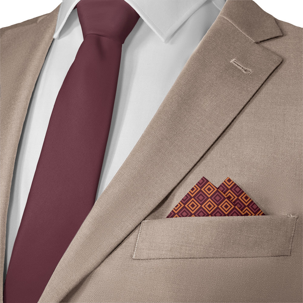 Basil Geometric Pocket Square - 12" Square - Knotty Tie Co.