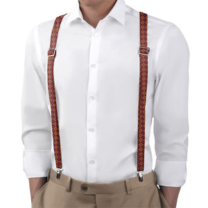 Basil Geometric Suspenders - On Model Back View - Knotty Tie Co.