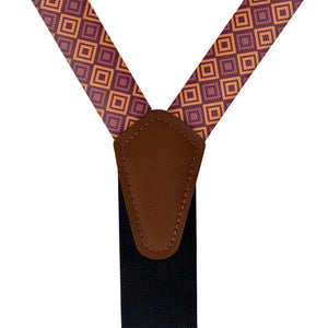 Basil Geometric Suspenders - Vegan Leather Y-Back - Knotty Tie Co.