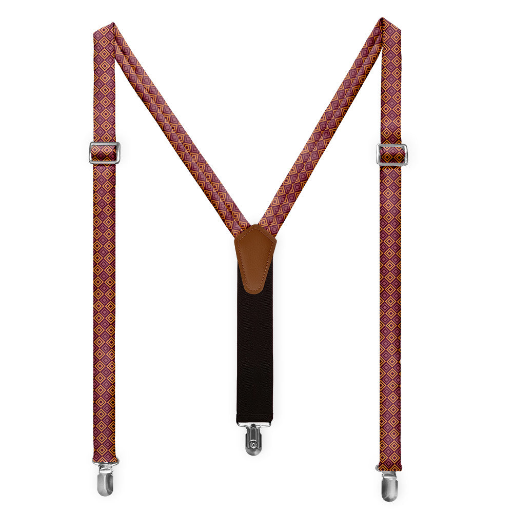 Basil Geometric Suspenders - Full Front View - Knotty Tie Co.