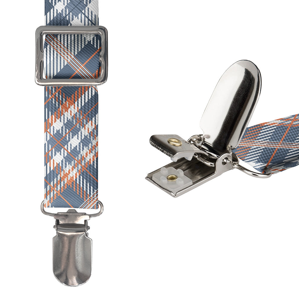 Baskerville Plaid Suspenders - Hardware and Strap - Knotty Tie Co.