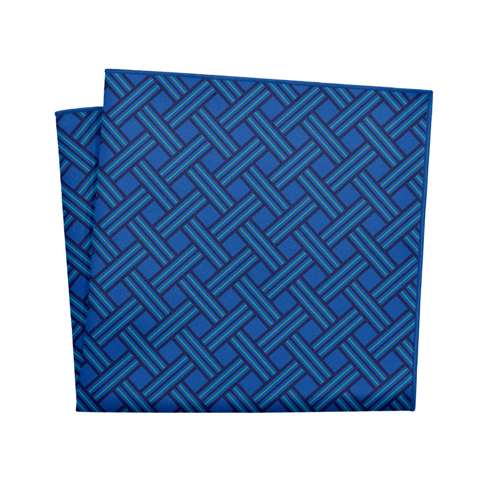 Basketweave Geo Pocket Square - 12" Square - Knotty Tie Co.