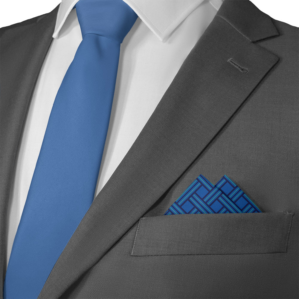 Basketweave Geo Pocket Square - 12" Square - Knotty Tie Co.