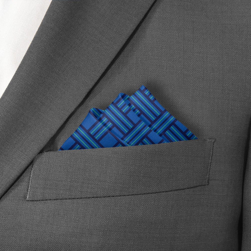 Basketweave Geo Pocket Square - Stairs Fold - Knotty Tie Co.