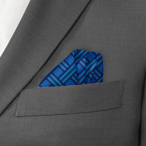 Basketweave Geo Pocket Square - Wave Fold - Knotty Tie Co.