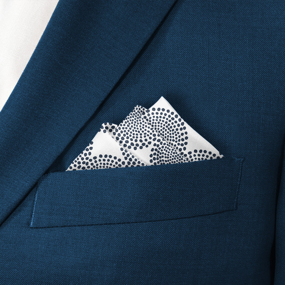 Batik Geometric Pocket Square - Stairs Fold - Knotty Tie Co.