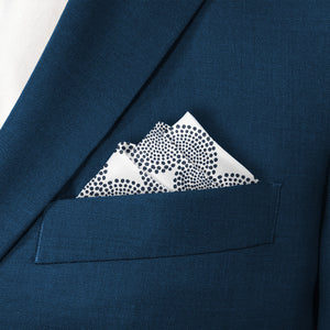 Batik Geometric Pocket Square - Stairs Fold - Knotty Tie Co.