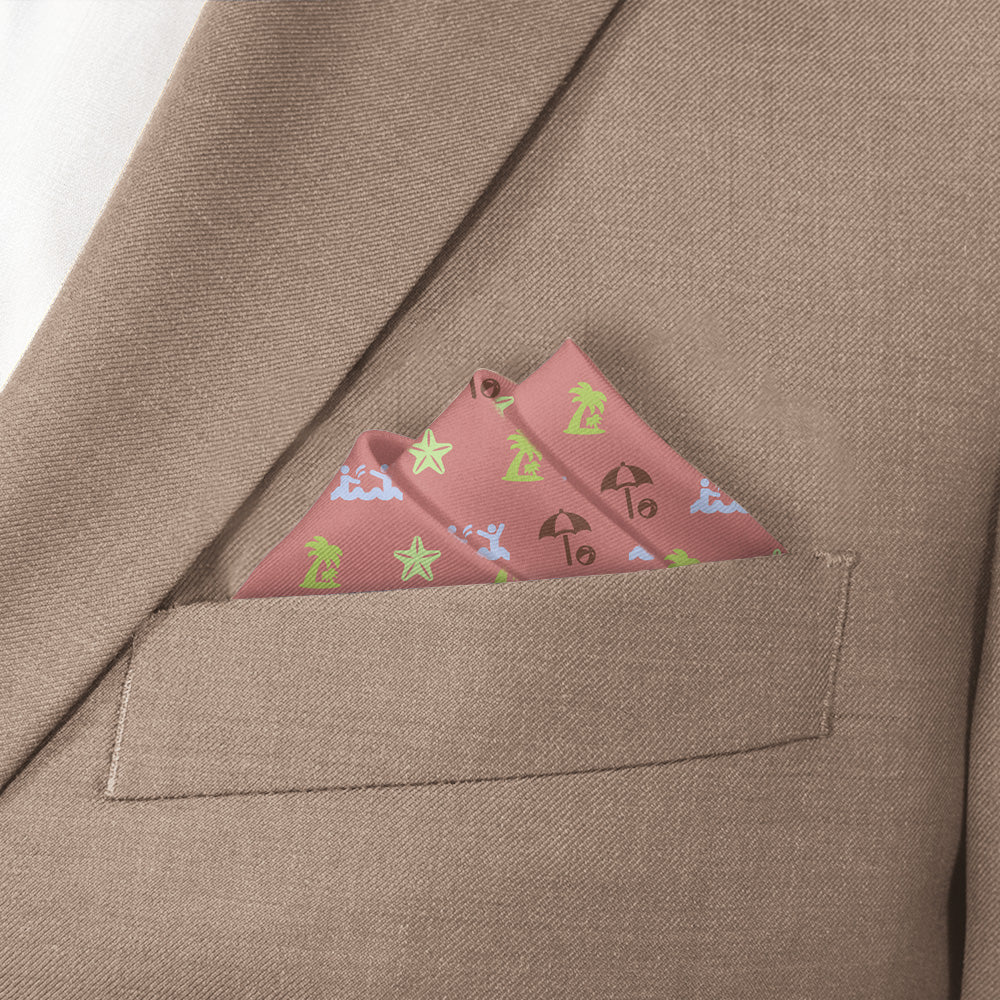 Beach With Friends Pocket Square - Stairs Fold - Knotty Tie Co.