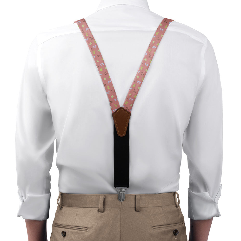 Beach With Friends Suspenders - On Model Front View - Knotty Tie Co.