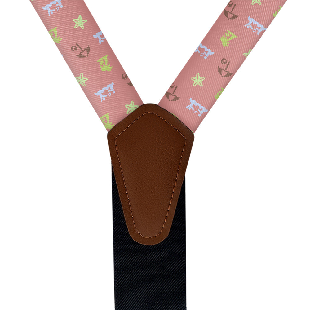 Beach With Friends Suspenders - Vegan Leather Y-Back - Knotty Tie Co.