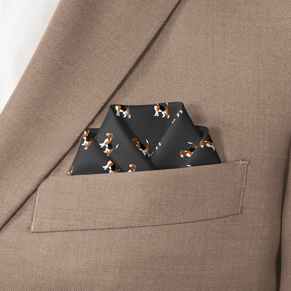 Beagle Pocket Square - Scalloped Fold - Knotty Tie Co.