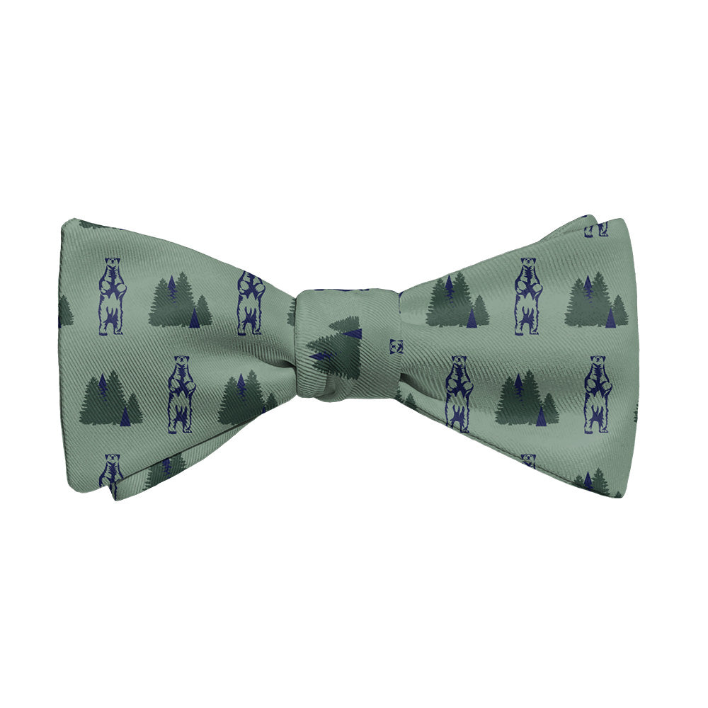 Bear in the Woods Bow Tie - Adult Extra-Long Self-Tie 18-21" - Knotty Tie Co.