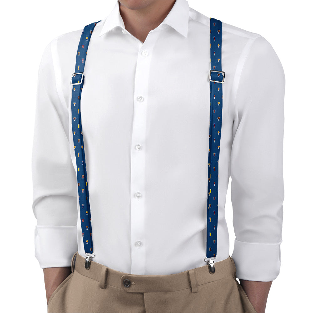 Beer Glasses Suspenders - Main View - Knotty Tie Co.