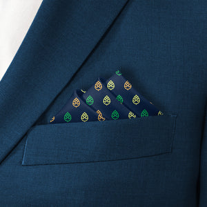 Beer Hops Pocket Square - Stairs Fold - Knotty Tie Co.