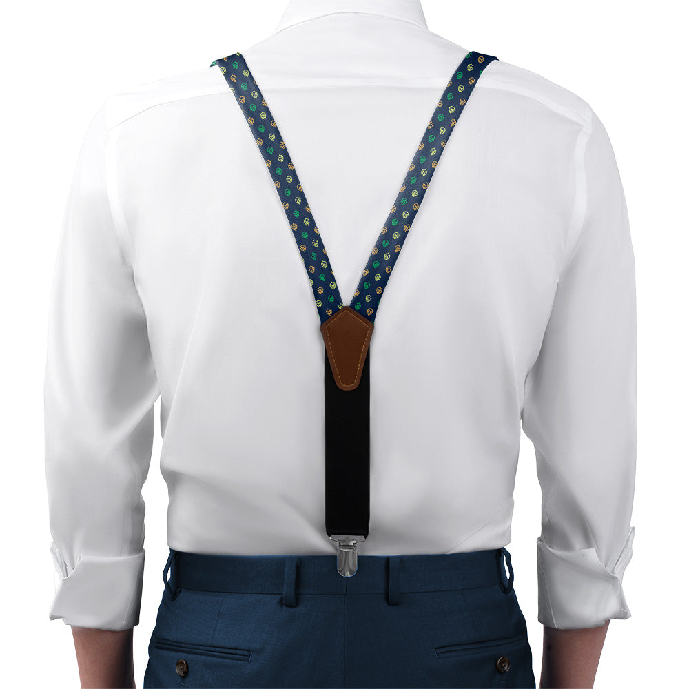 Beer Hops Suspenders - On Model Front View - Knotty Tie Co.