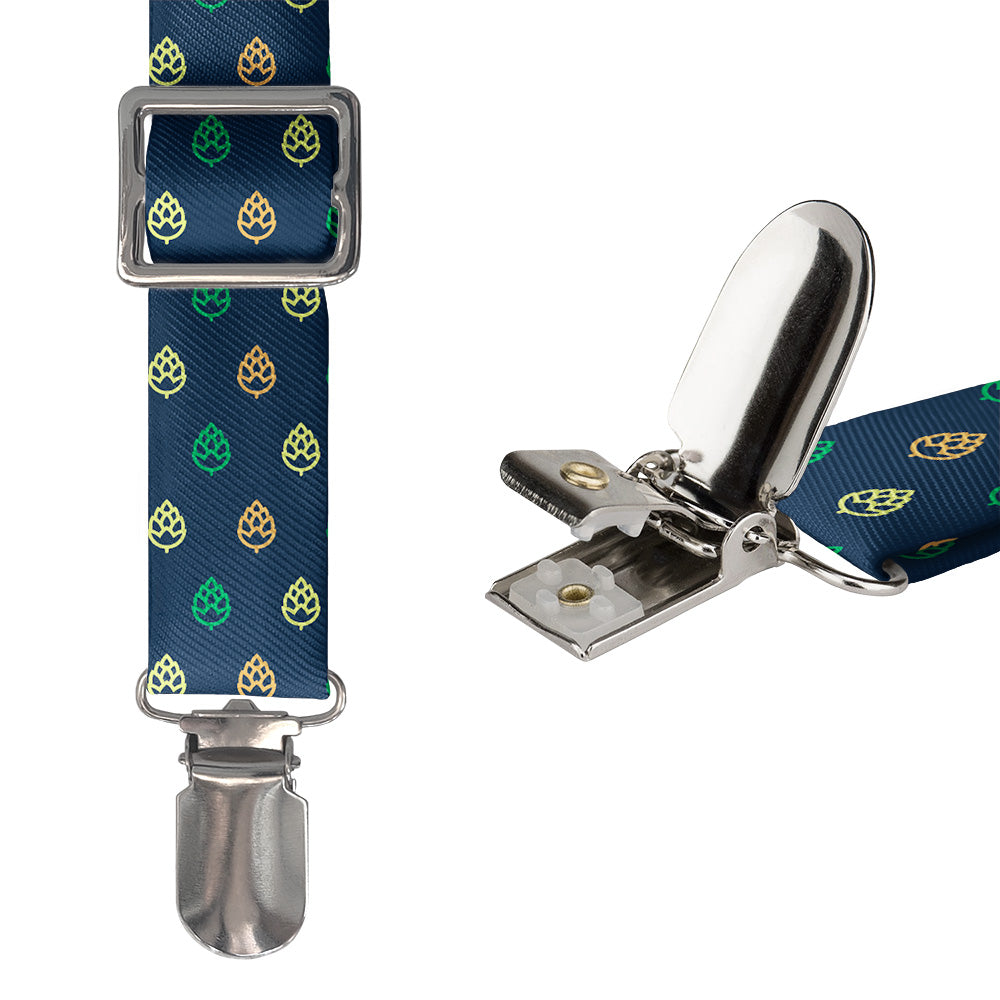 Beer Hops Suspenders - Hardware and Strap - Knotty Tie Co.