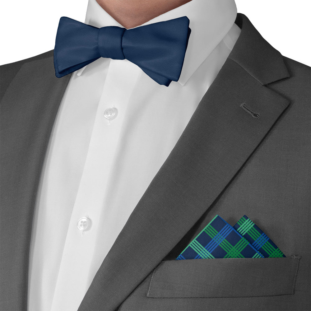 Belmont Plaid Pocket Square - Matching Bow Tie - Knotty Tie Co.