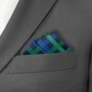 Belmont Plaid Pocket Square - Stairs Fold - Knotty Tie Co.