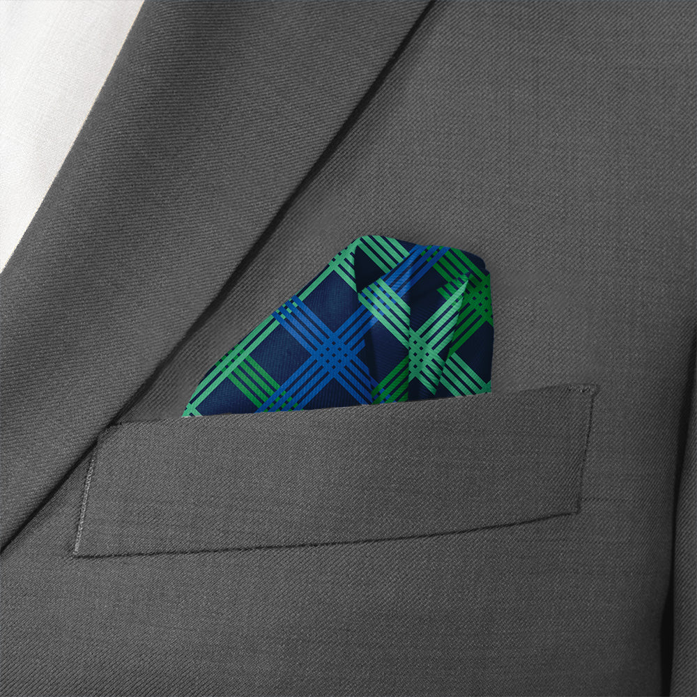 Belmont Plaid Pocket Square - Wave Fold - Knotty Tie Co.