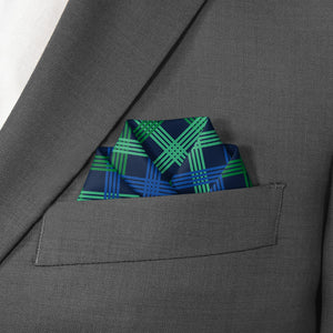 Belmont Plaid Pocket Square - Scalloped Fold - Knotty Tie Co.