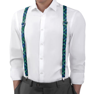 Belmont Plaid Suspenders - On Model Back View - Knotty Tie Co.