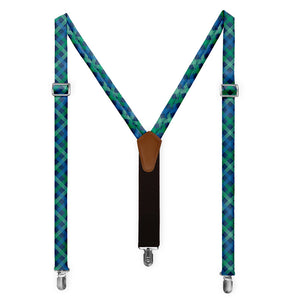 Belmont Plaid Suspenders - Full Front View - Knotty Tie Co.