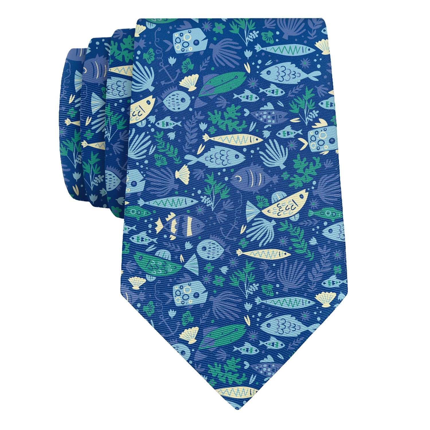 Below the Sea Necktie - Rolled - Knotty Tie Co.