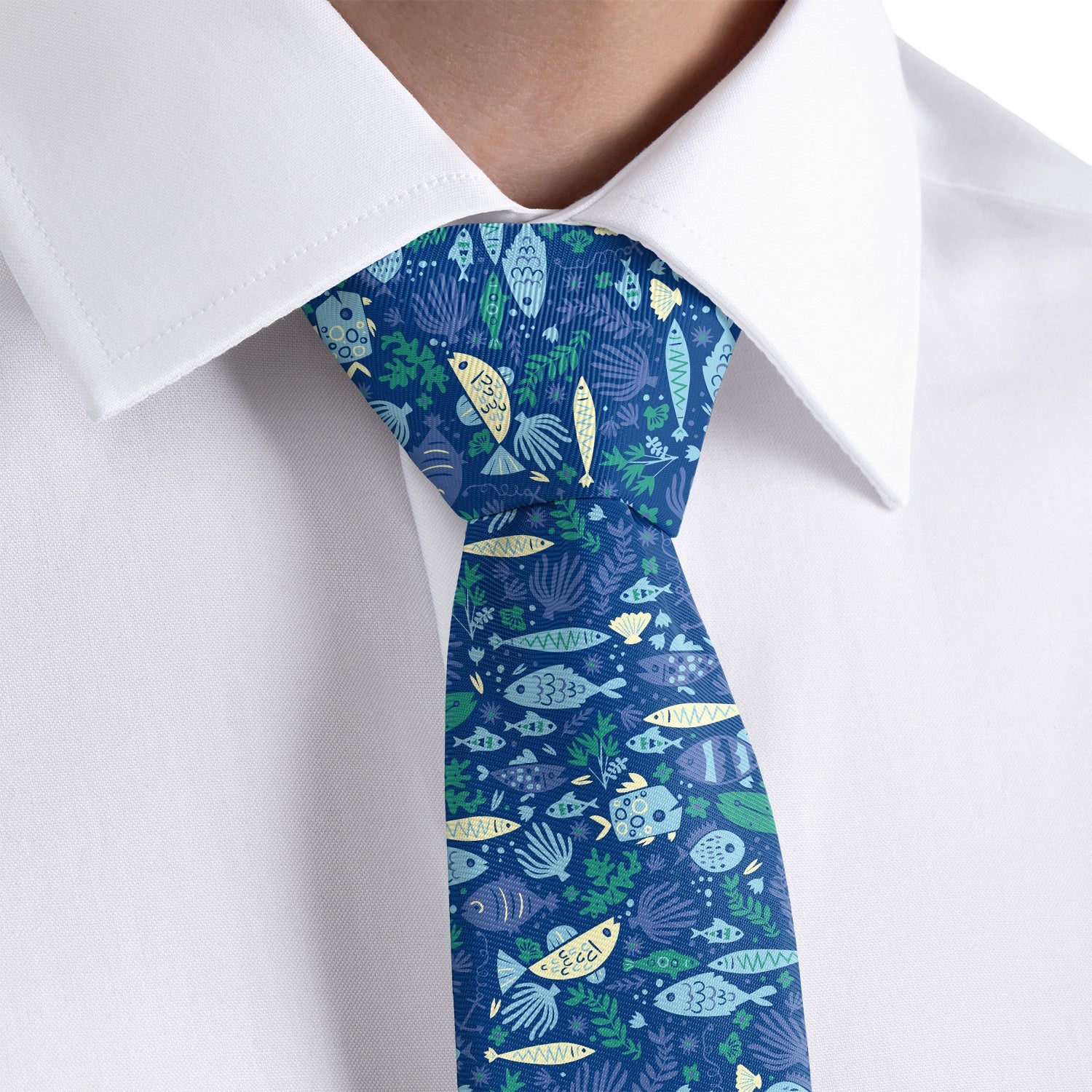 Below the Sea Necktie - Rolled - Knotty Tie Co.