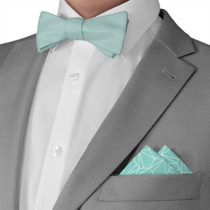 Bert Geometric Pocket Square - Matching Bow Tie - Knotty Tie Co.