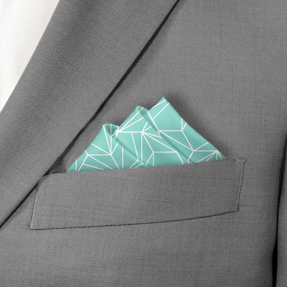 Bert Geometric Pocket Square - Stairs Fold - Knotty Tie Co.