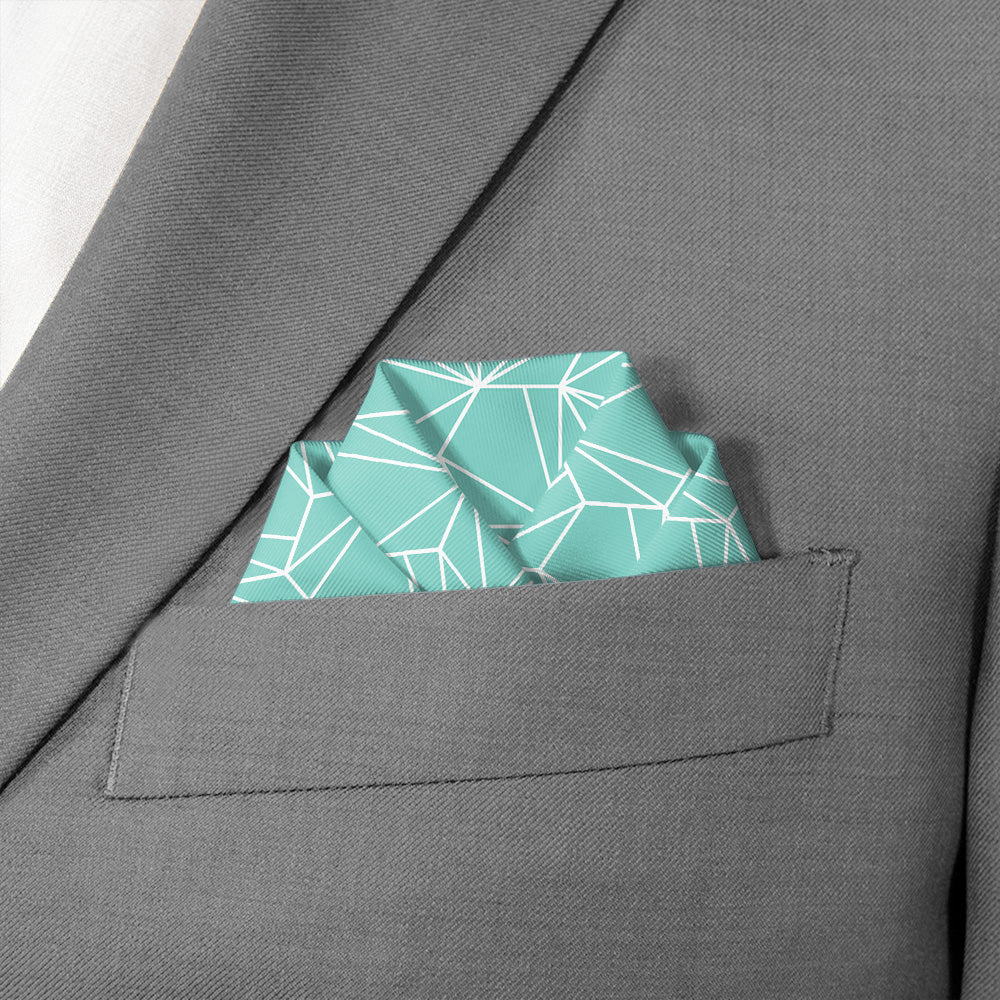 Bert Geometric Pocket Square - Scalloped Fold - Knotty Tie Co.