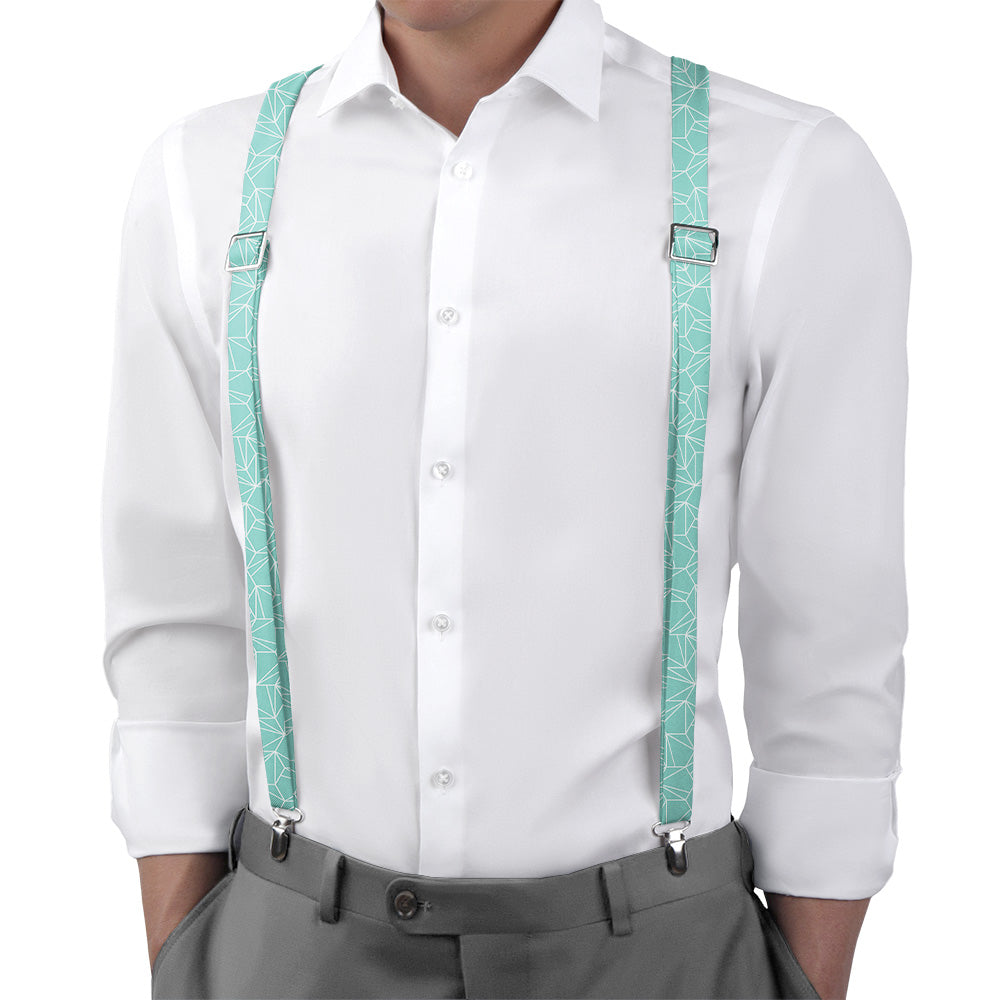 Bert Geometric Suspenders - On Model Back View - Knotty Tie Co.