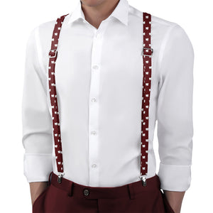 Bichon Frise Suspenders - On Model Back View - Knotty Tie Co.