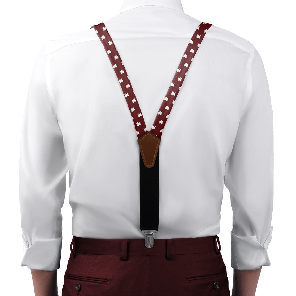 Bichon Frise Suspenders - On Model Front View - Knotty Tie Co.