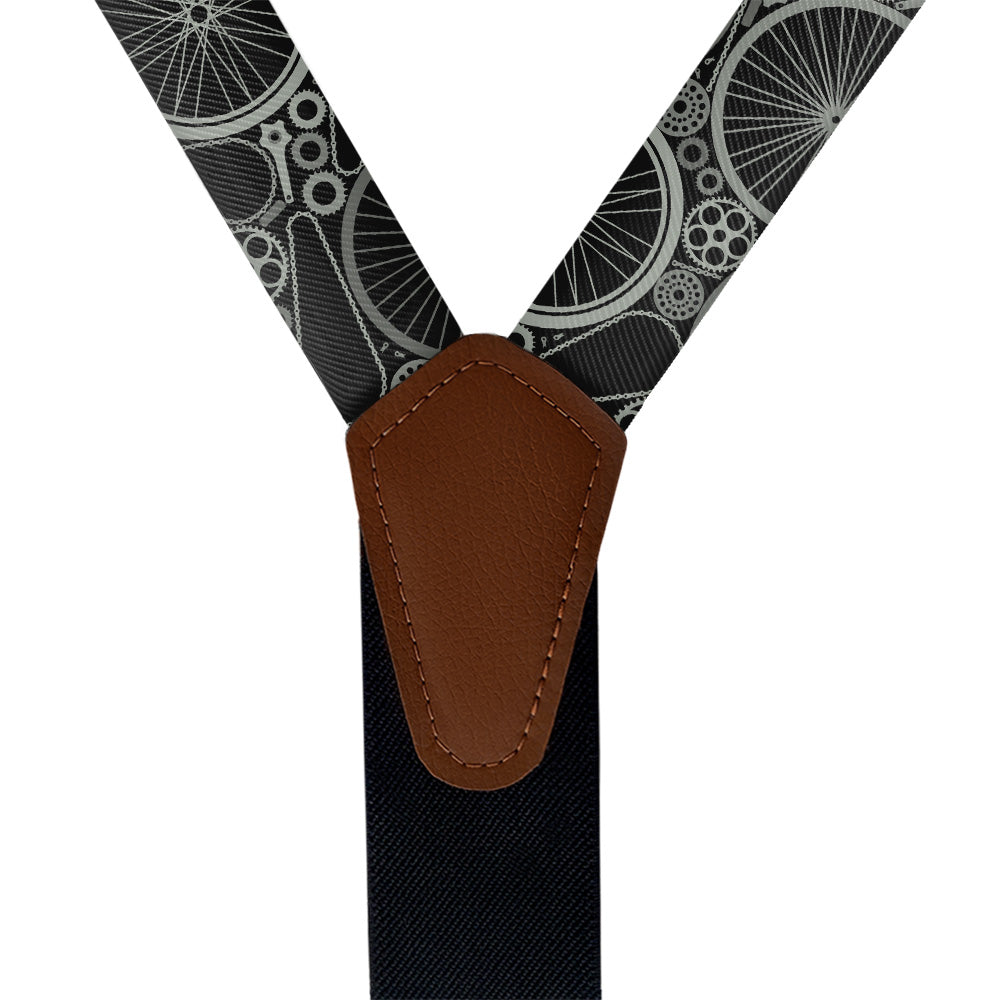 Bike Parts Suspenders - Vegan Leather Y-Back - Knotty Tie Co.